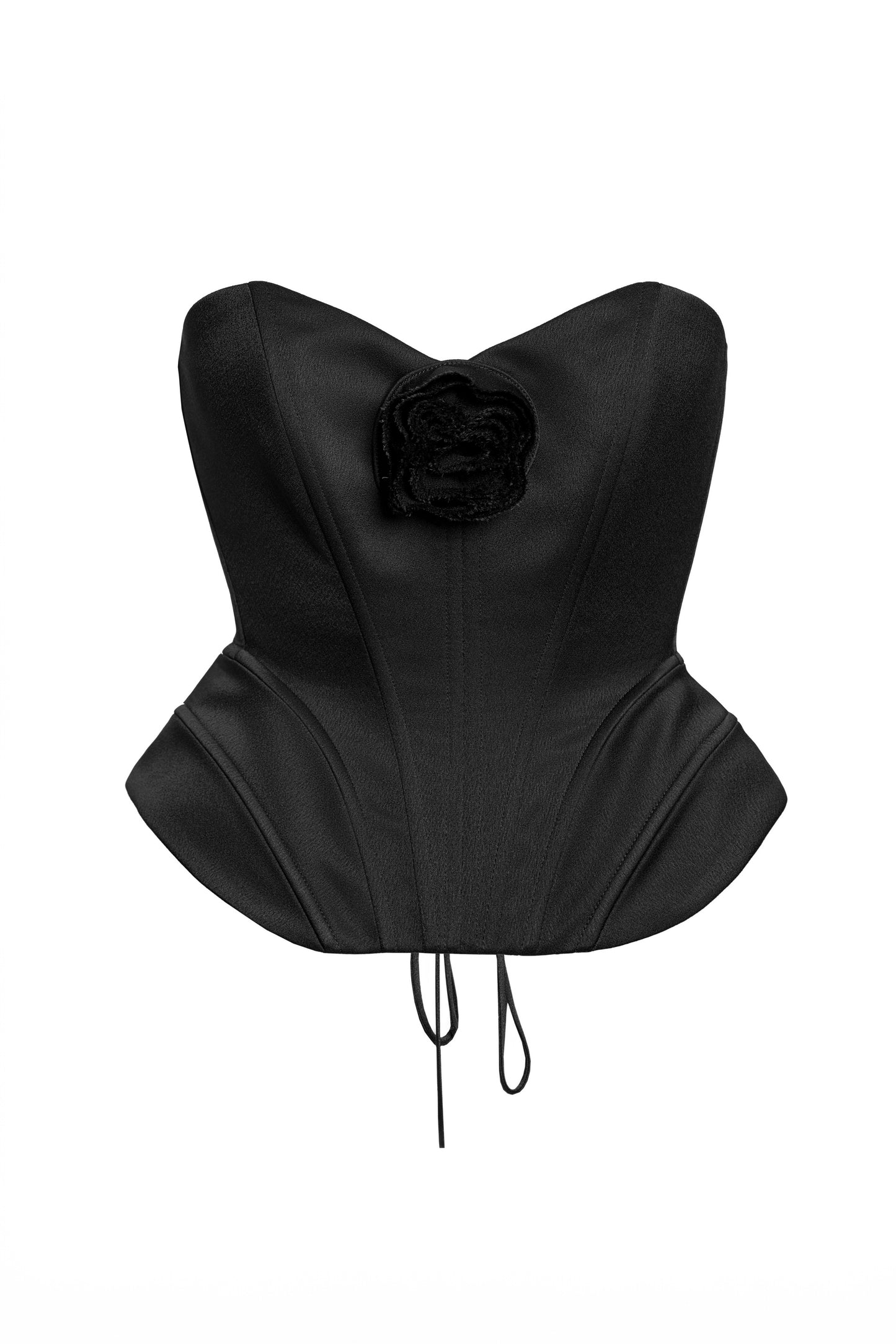 Corset negru cu detaliu floare