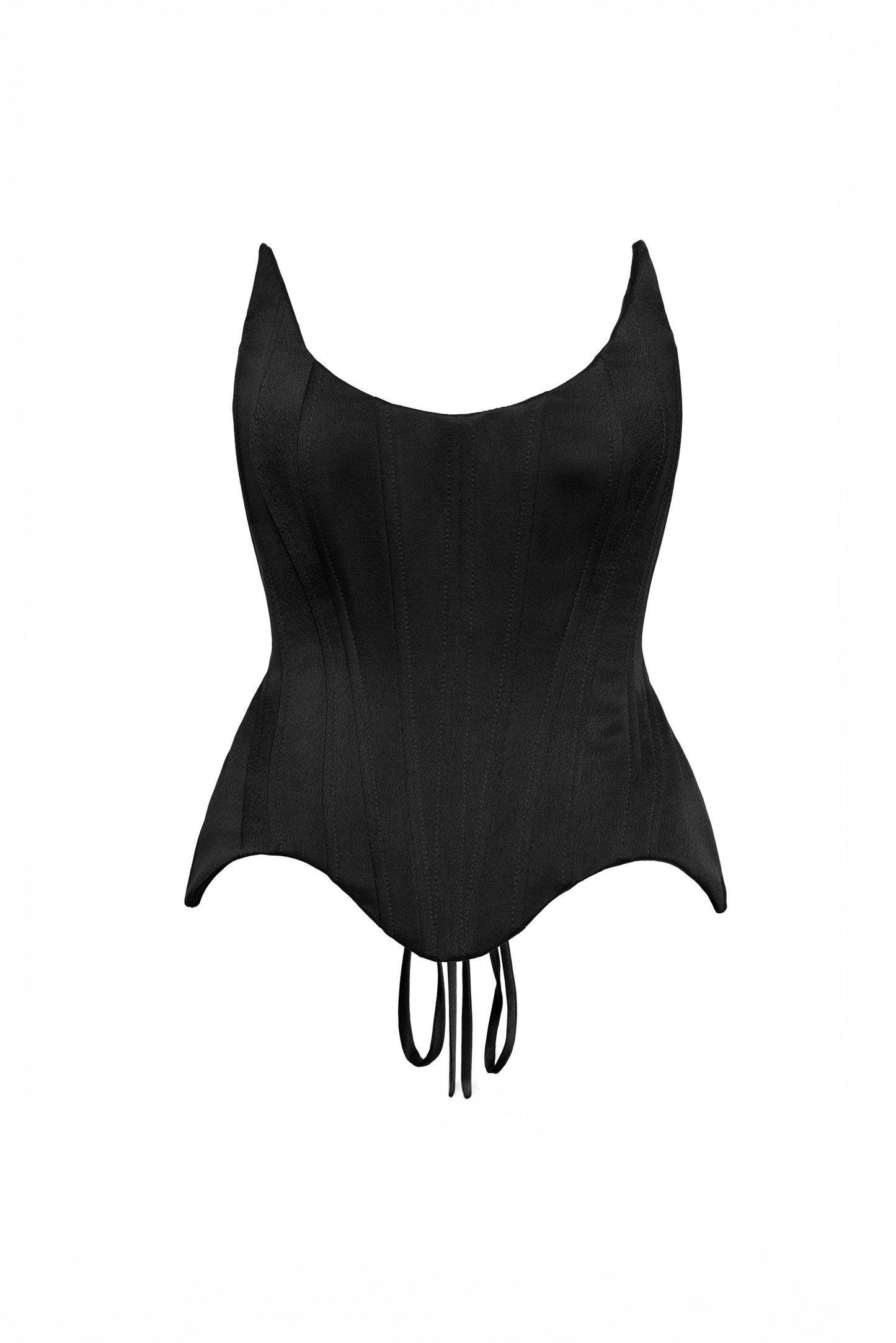 Corset negru cu bust tip V