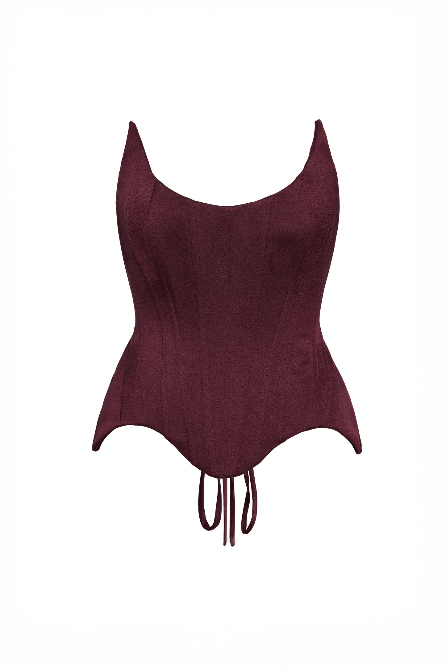 Corset bordo cu bust tip V